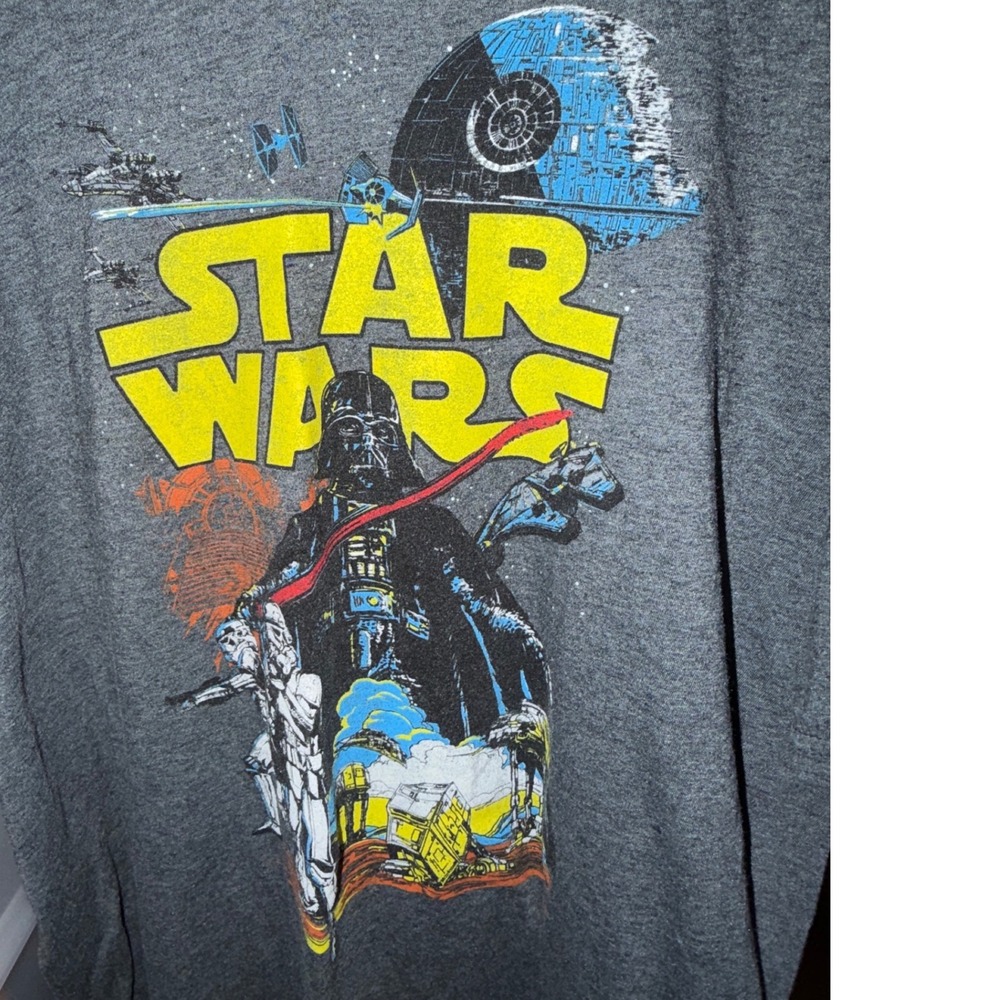 Star Wars Graphic T-Shirt Mens XXL Heather Grey Darth Vader Mad Engine‎